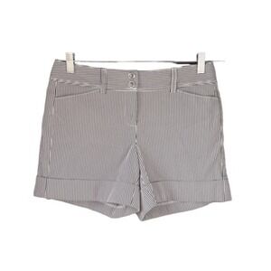Striped Cuffed‎ Shorts Career Casual Everyday Wear
